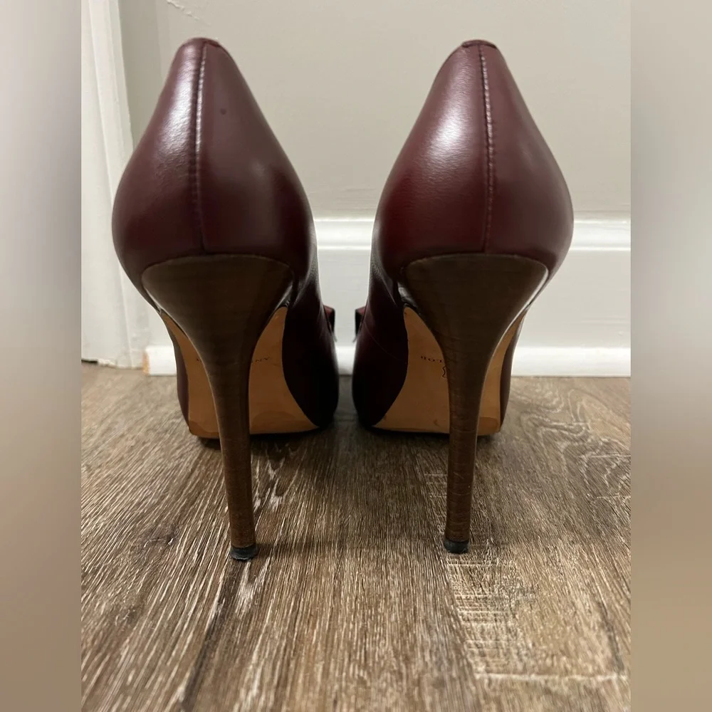 Ann Taylor Burgundy Leather Heels Size 8 - Picture 8 of 15